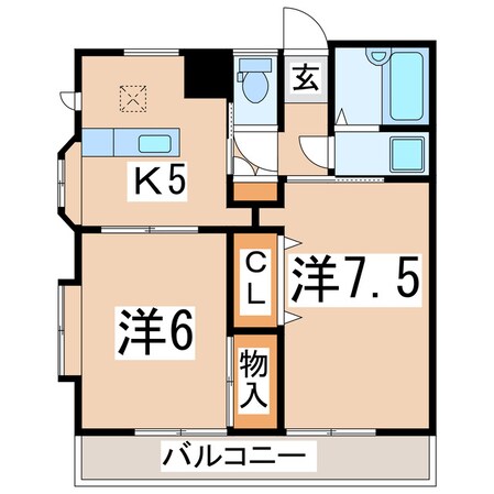 郡山富田駅 徒歩14分 1階の物件間取画像